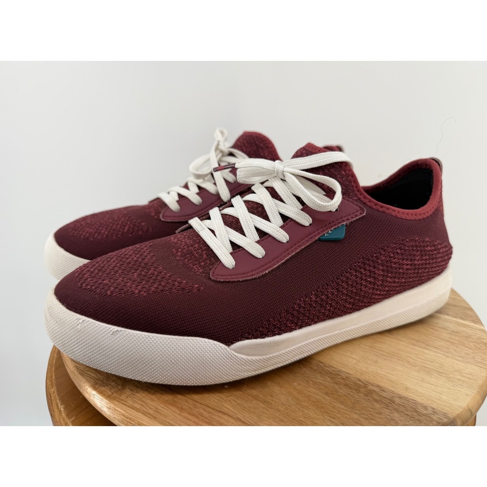 Vessi Weekend Sneaker Mens 11 Burgundy Maroon Waterproof Knit Low Top Shoes